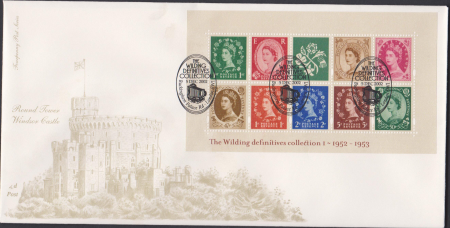 2002 -Wilding Mini Sheet No1 FDC 4d Post -Buckingham Palace Rd,,London SW1 Postmark - Click Image to Close