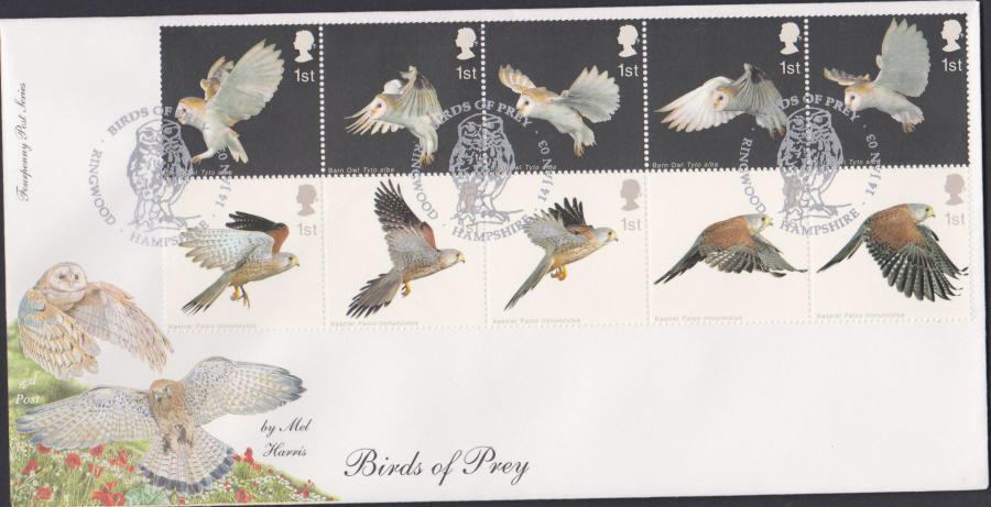 2003 -Birds of Prey FDC 4d Post -Ringwood,Hampshire Postmark - Click Image to Close