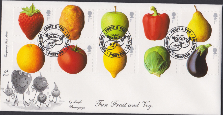 2003 -Fruit & Veg FDC 4d Post - Ohipping, Preston Postmark