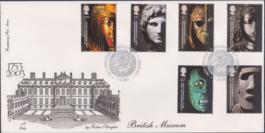 2003 - British Museum FDC 4d Post - London WC1 250th Anniv Postmark - Click Image to Close