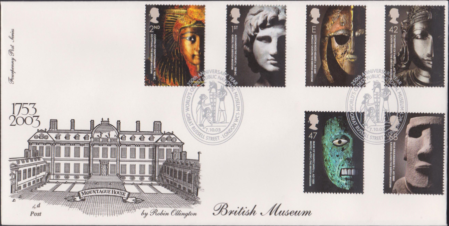2003 - British Museum FDC 4d Post -Worlds Oldest Public Nation Museum Great Russell St London WC1 Postmark - Click Image to Close