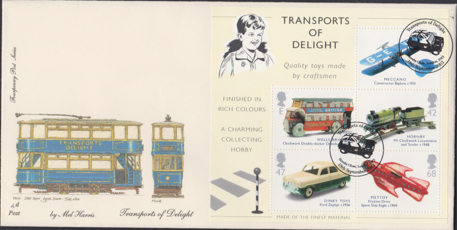 2003 - Transport Toys Mini Sheet FDC 4d Post -Hornby Close,London NW3 Postmark - Click Image to Close