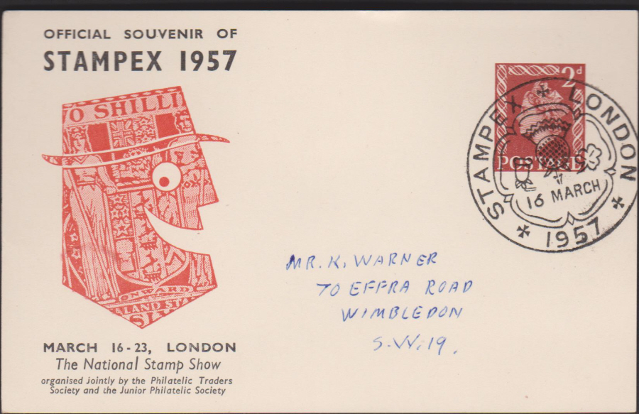 1957 Stampex 1957 Postcard Postal Stationary Cover