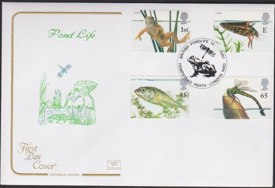 2001 Pond Life FDC COTSWOLD -Hampstead Heath London NW3 Postmark - Click Image to Close