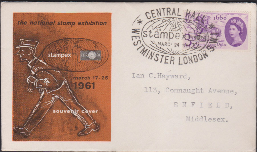 1961 Stampex Central Hall London S W 1 Cover