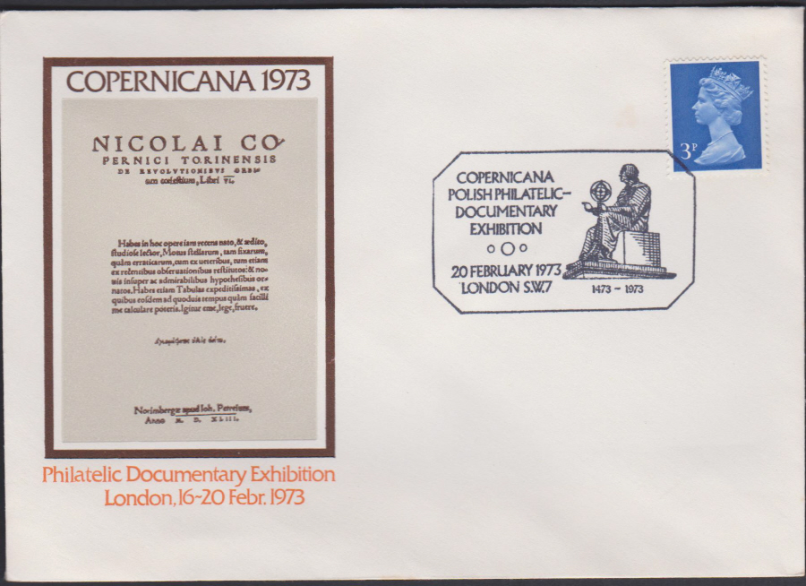 1973 Philatelic Documentary Exhibition Cover London S W 7 PPostmark - Click Image to Close