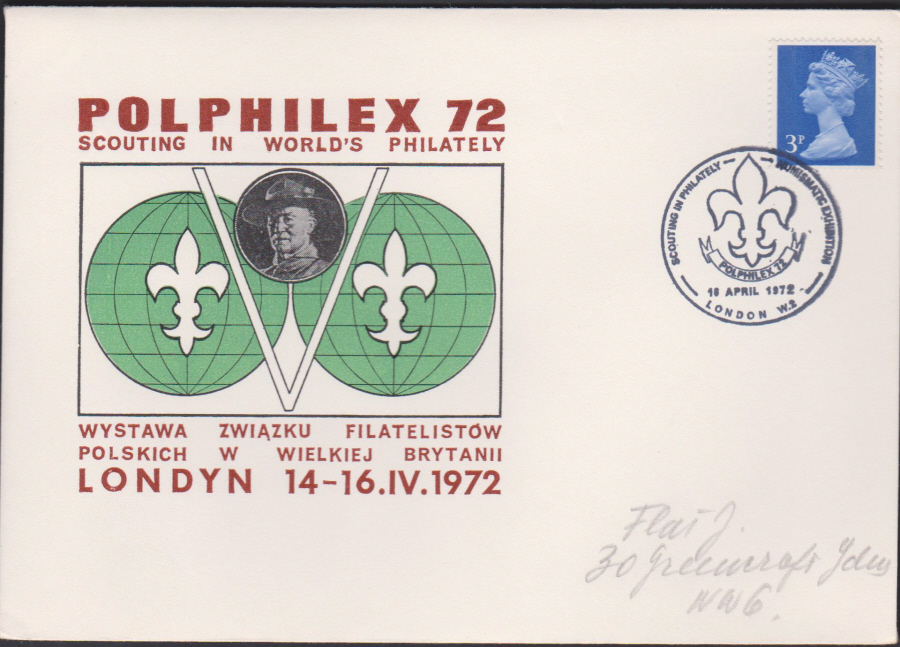 1972 Polphilex 72 Scouting in World's Philately Cover London W2 postmark - Click Image to Close