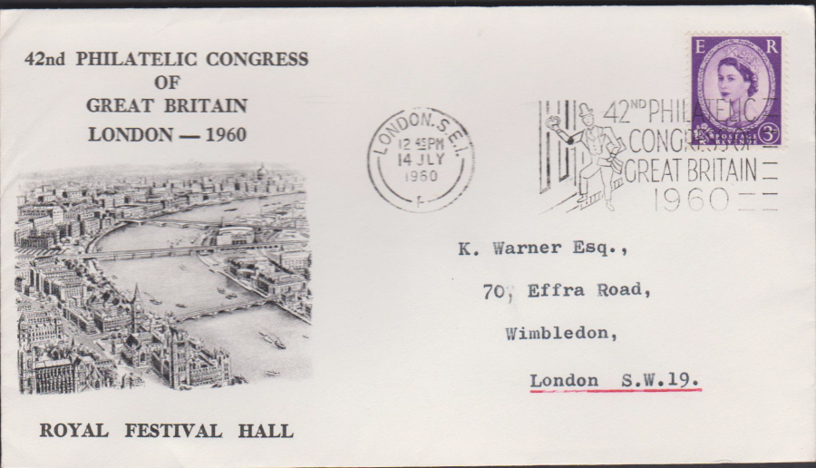 1960 42nd. British Philatelic Congress London Cover
