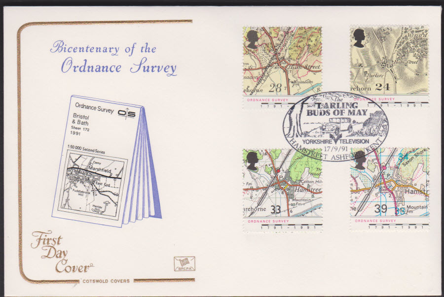 1991 - Cotswold FDC Ordnance Survey :-Darling Buds of May Hamstreet Postmark - Click Image to Close