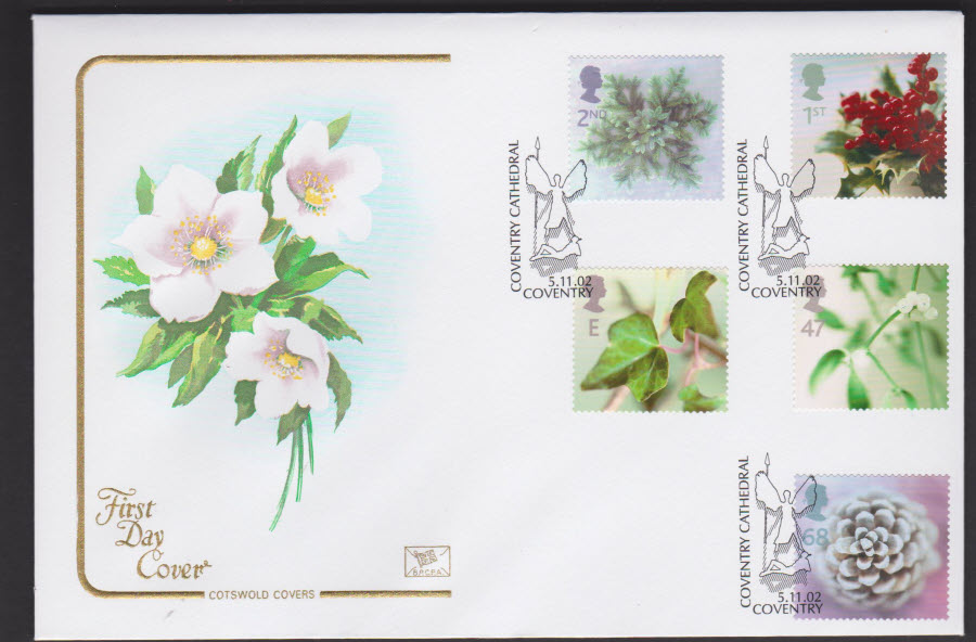 2002 - Christmas COTSWOLD FDC Coventry Cathedral Postmark