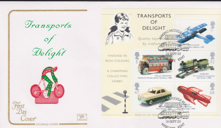 2003 - Transports of Delight COTSWOLD MS FDC Margate Postmark - Click Image to Close