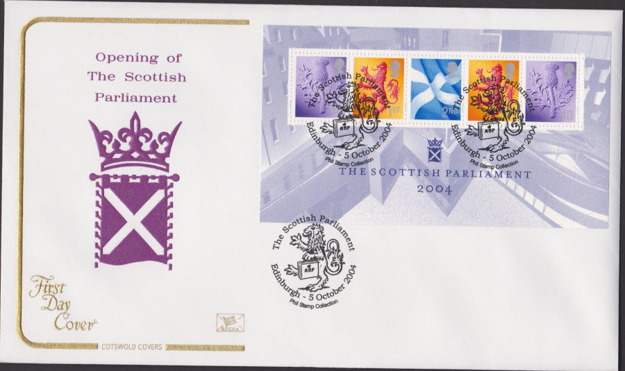 2004 - Scottish Parliament COTSWOLD MS FDC Edinburgh Postmark