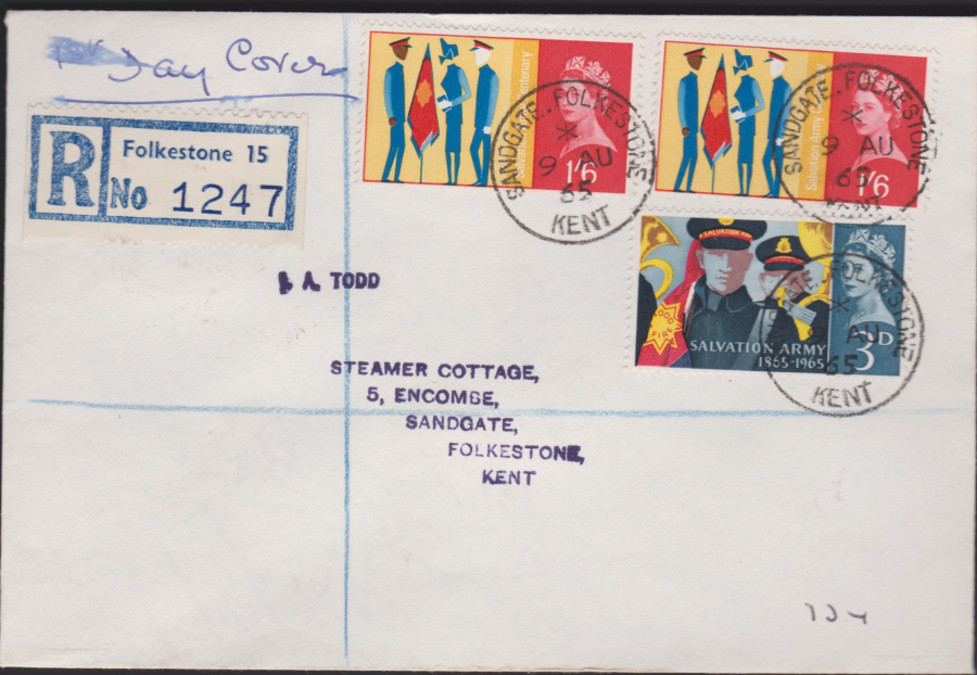 1965 Salvation Army F D I Sandgate CDS Postmark Plain Cover - Click Image to Close