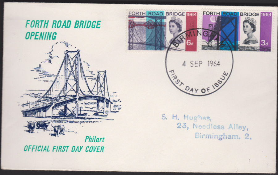 1964 - Forth Road Bridge First Day Cover,FDI Birmingham Postmark