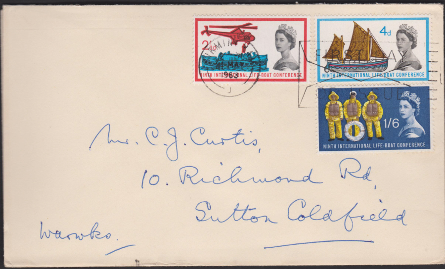 1963 - Lifeboat Conference First Day Cover - Birmingham Slogan Postmark