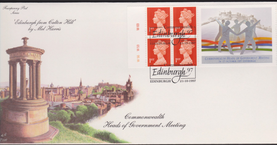 1997 -4d Post FDC-Heads of Goverment Retail Book - Edinburgh Postmark