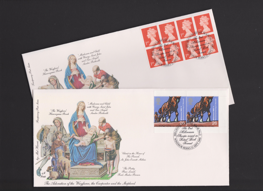 1999 -4d Post FDC- Millennium Retail Booklet 2 - Windsor Postmark