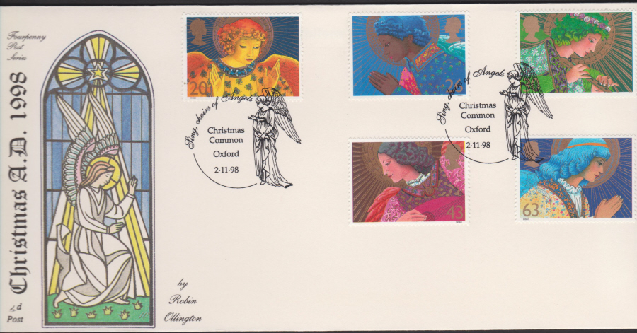 1998 -4d Post FDC- Christmas - Christmas Common, Oxfordt Postmark