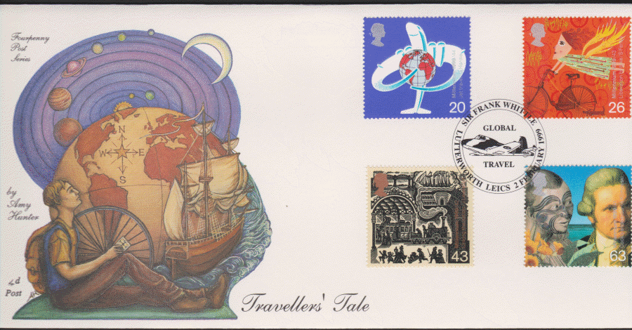 1999 -4d Post FDC- Travellers Tales - Global Travel, Lutterworth Leics Postmark