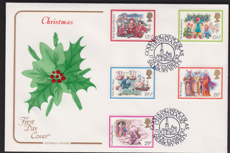 1982 - Christmas COTSWOLD - Good Kings Wenceslas, Salisbury,Wilts Postmark