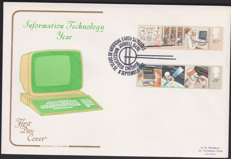 1982 - Information Technology Year COTSWOLD - Joderlell Bank Macclesfield, Cheshire Postmark - Click Image to Close