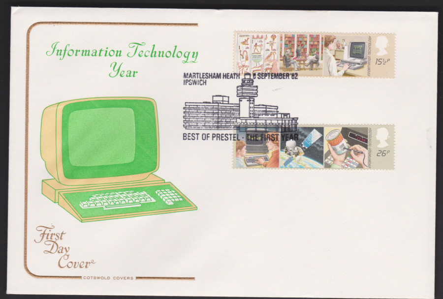 1982 - Information Technology Year COTSWOLD - Martlesham Heath Best of Prestel. Ipswich Postmark - Click Image to Close