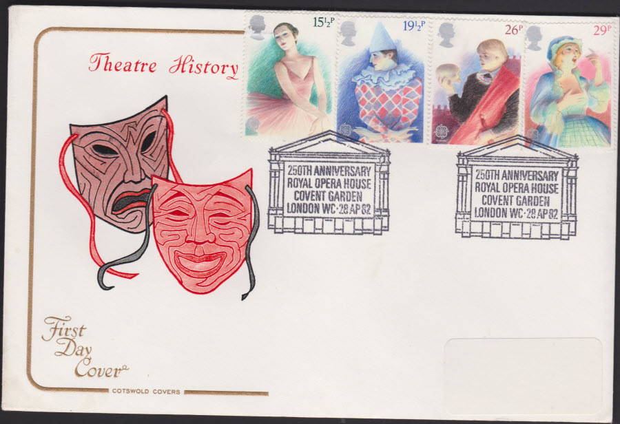 1982 - Theatre History COTSWOLD FDC - Covent Garden London WC Postmark