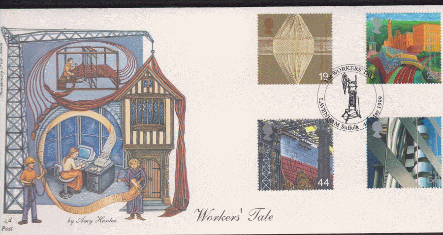 1999 -4d Post FDC- Workers Tales - Workers Tales, Lavenham, Suffolk Postmark