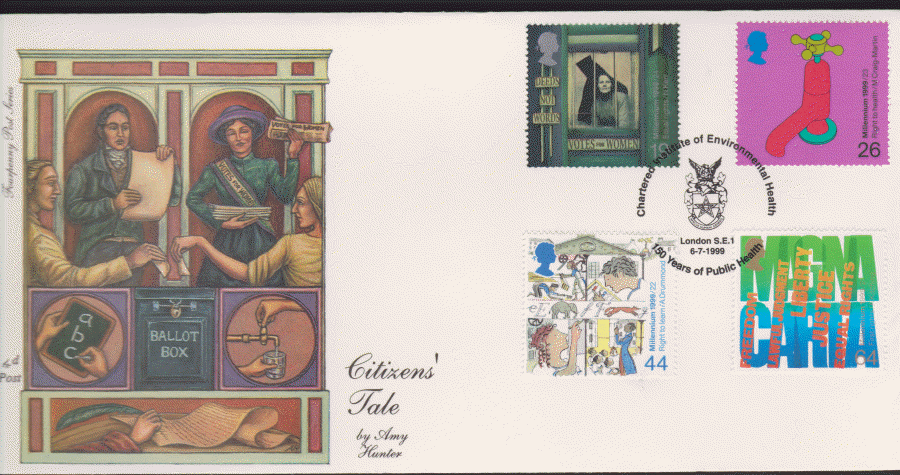 1999 -4d Post FDC- Citizens Tales - Institute of Enviremental Health, London SE1 Postmark