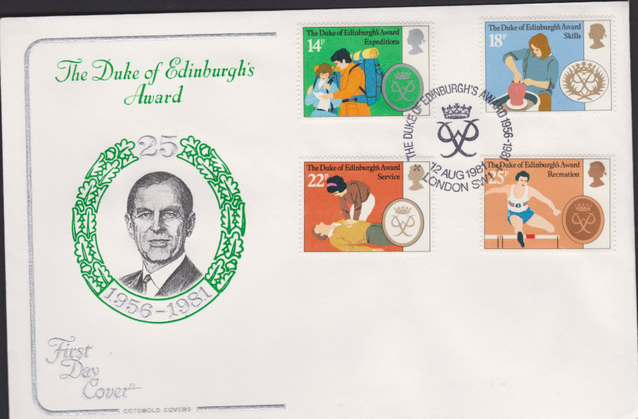 1981 - Duke Of Edinburgh Awards COTSWOLD FDC -Award 1956-81 London SW1 Postmark