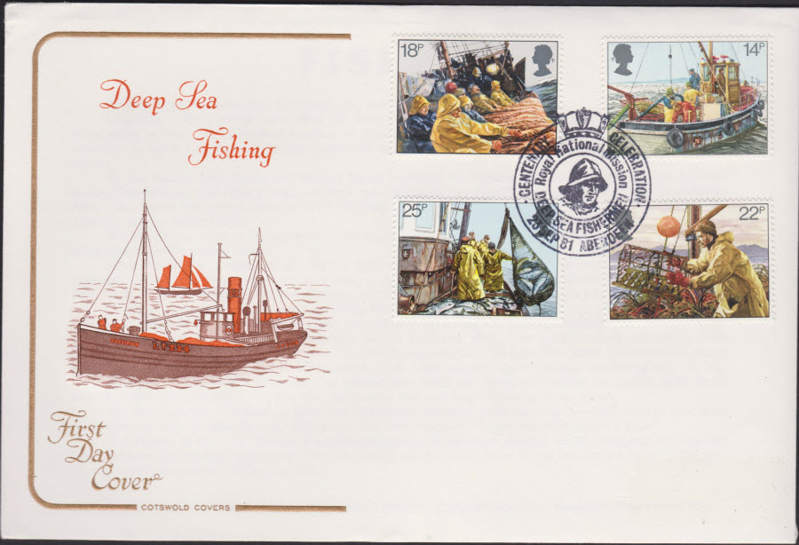 1981 - Fishing COTSWOLD FDC -R N I L National Mission Aberdeen Postmark