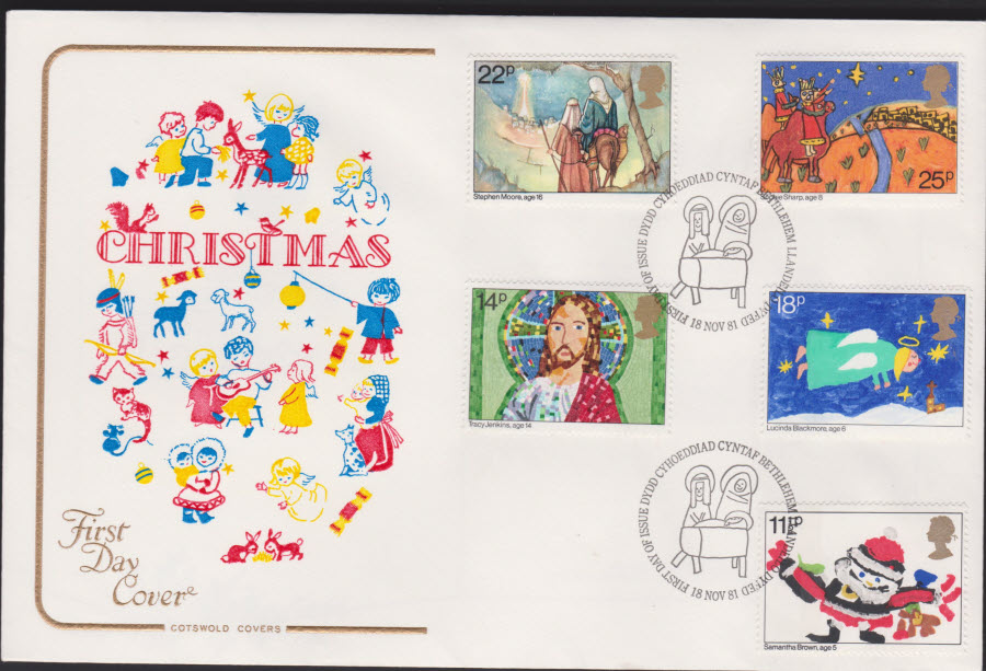 1981 - Christmas COTSWOLD FDC -First Day of Issue Bethlehem Postmark - Click Image to Close