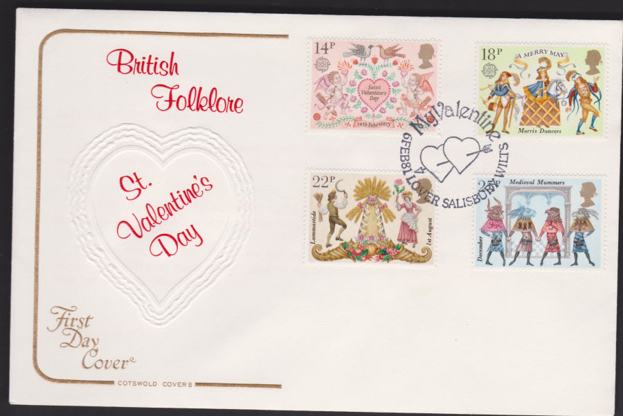1981 -Folklore COTSWOLD FDC -My Vaentine Lover, Salisbury Postmark