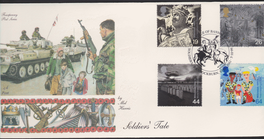 1999 -4d Post FDC-Soldiers Tales - Battle Bannockburn Postmark - Click Image to Close