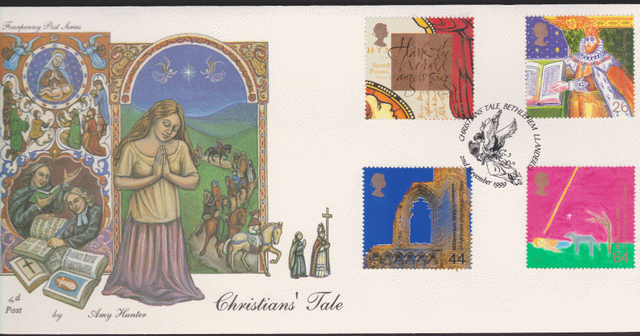 1999 -4d Post FDC- Christians Tales - Christians Tale, Bethlehem Postmark