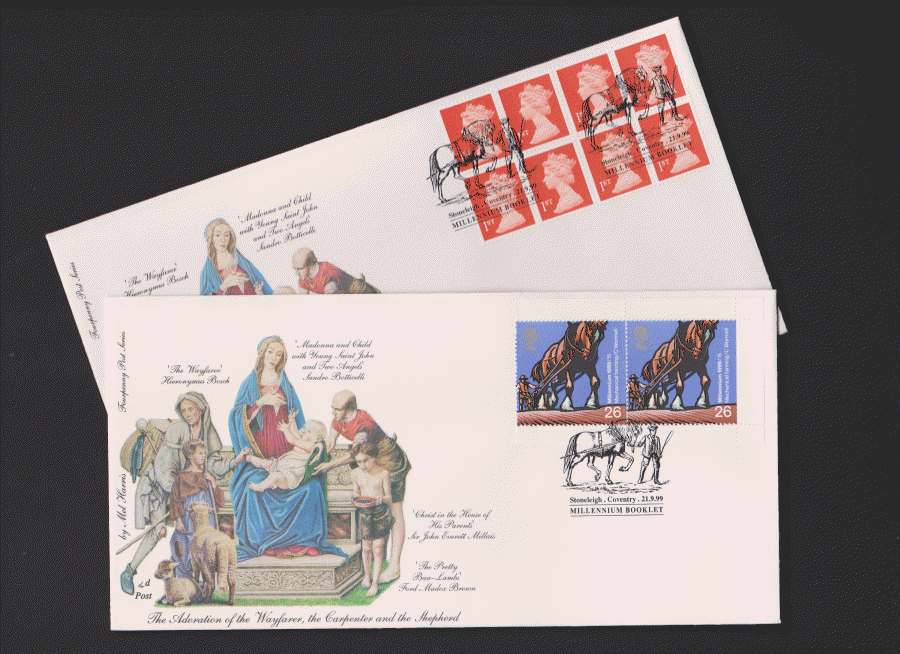 1999 -4d Post FDC- Retail Book 2nd ( 2 covers ) Stoneleigh, Coventry Postmark