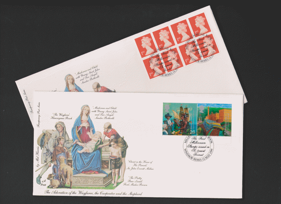 1999 -4d Post FDC- Retail Book 1st ( 2 covers ) Windsor Berks Postmark