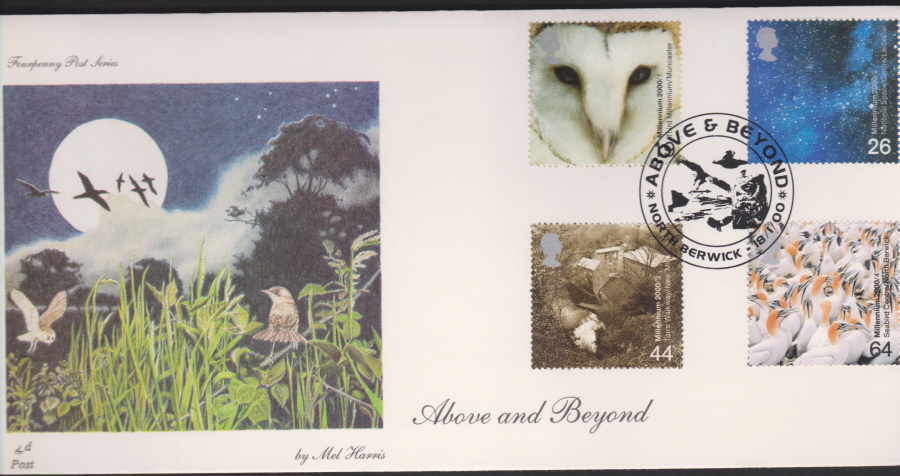 2000-4d Post FDC-Above & Beyond - Above & Beyond, North Berwick Postmark