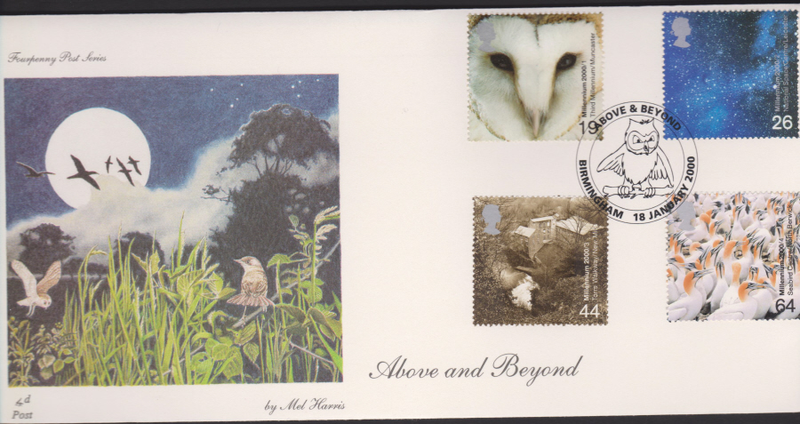 2000-4d Post FDC-Above & Beyond - Above & Beyond, Birmingham Postmark