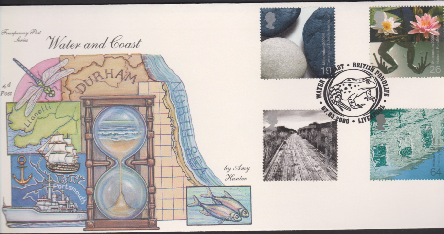 2000-4d Post FDC-Water & Coast - British Pondlife, Liverpool Postmark - Click Image to Close