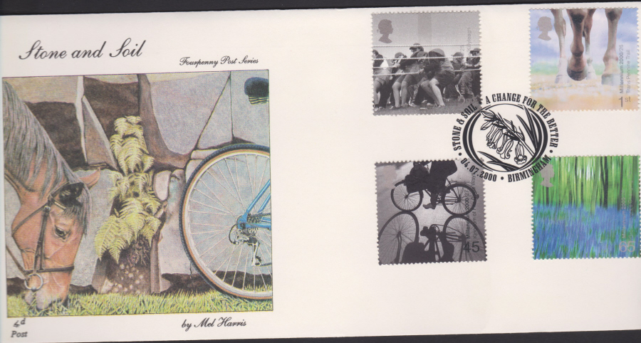 2000-4d Post FDC- Stone & Soil - A Change for the Better, Birmingham Postmark