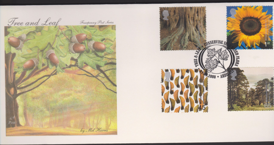 2000-4d Post FDC- Tree & Leaf - Conserving Seed Based Flora, Ardingly Postmark