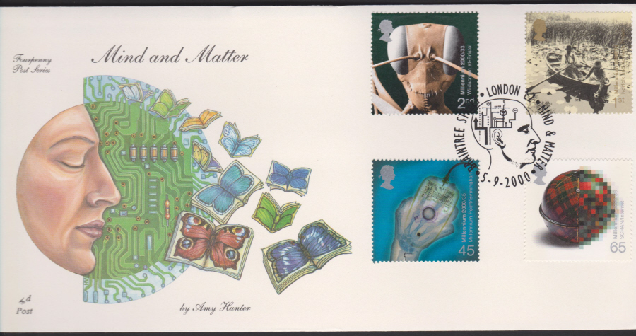 2000-4d Post FDC- Mind & Matter -Braintree Street, London Postmark - Click Image to Close