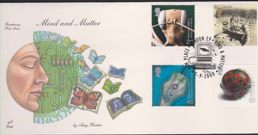 2000-4d Post FDC- Mind & Matter -Ram Place, London Postmark - Click Image to Close