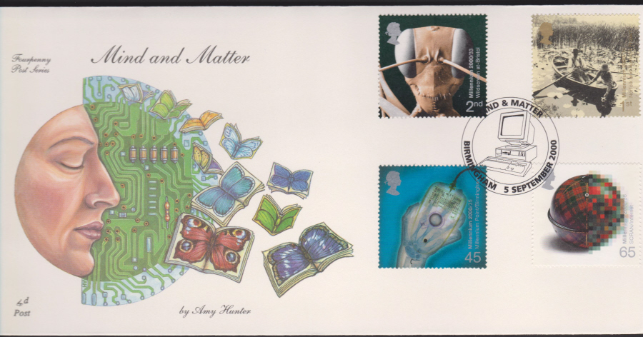2000-4d Post FDC- Mind & Matter -Mind & Matter, Birmingham Postmark