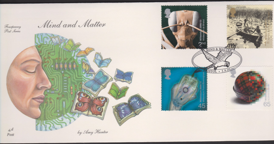 2000-4d Post FDC- Mind & Matter -Mind & Matter, Bristol Postmark