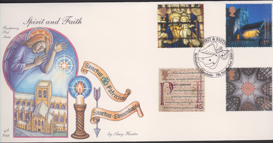 2000-4d Post FDC- Spirit & Faith -Bethlehem, Llandeilo Postmark - Click Image to Close