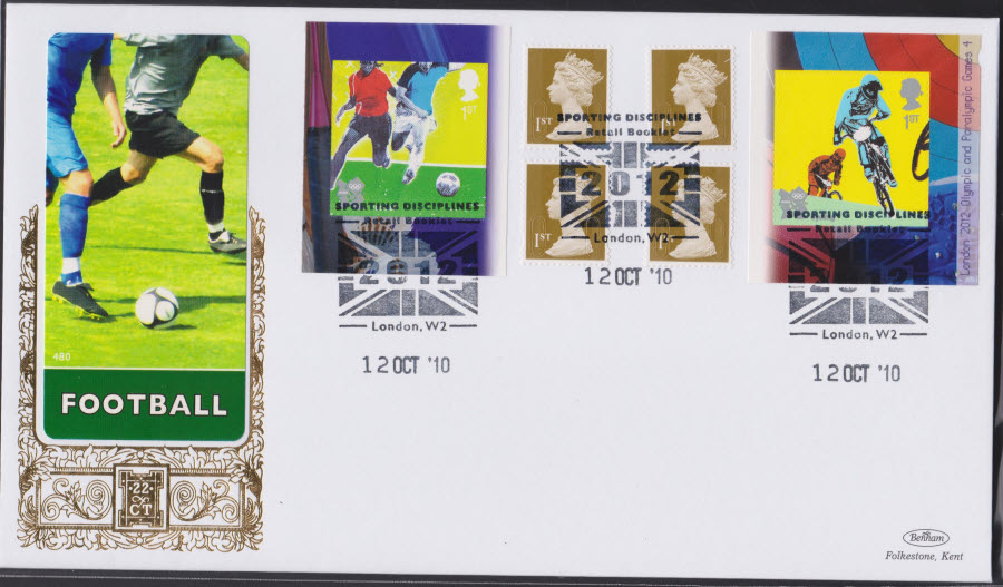 2010-SPORTING PASTIMES RETAIL BOOK Benham 22ct Gold SPG LONDON W2 Postmark - Click Image to Close