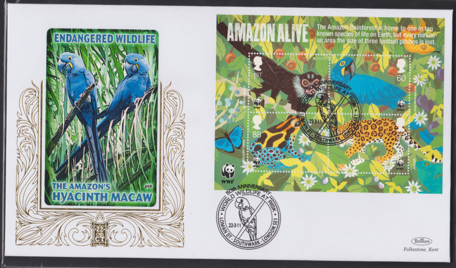 2011-WILDLIFE Benham 22ct Gold SPG LOMAN ST,SOUTHWARK Postmark MINI SHEET - Click Image to Close