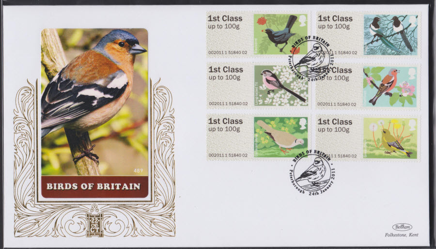 2010-BIRDS OF BRITAIN Benham 22ct Gold SPG PETERBOROUGH POSTMARK POST & GO - Click Image to Close